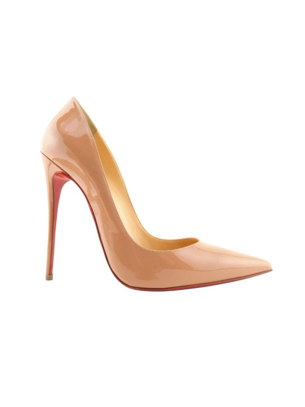 CHRISTIAN LOUBOUTIN Blush Nude Beige Patent Leather Heel Pumps 40
